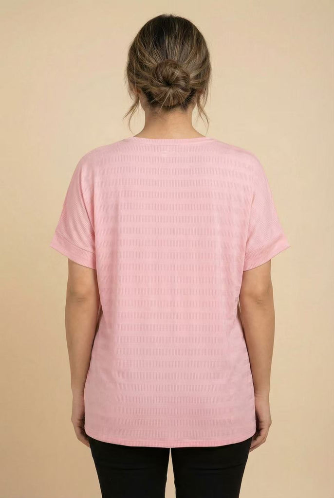 The Textured Dolman Sleeve Relaxed Tee (Multi-Color Options)