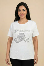 Load image into Gallery viewer, Rhinestone Embellished Textured Short-Sleeve Tee