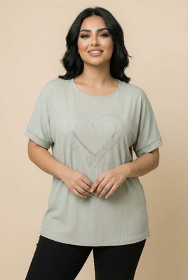The Rhinestone Embellished Ribbed Dolman Tee (Multi-Color Options)