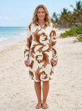 Oversized Abstract Floral Shirt Midi Dress (Multi-Color Options)