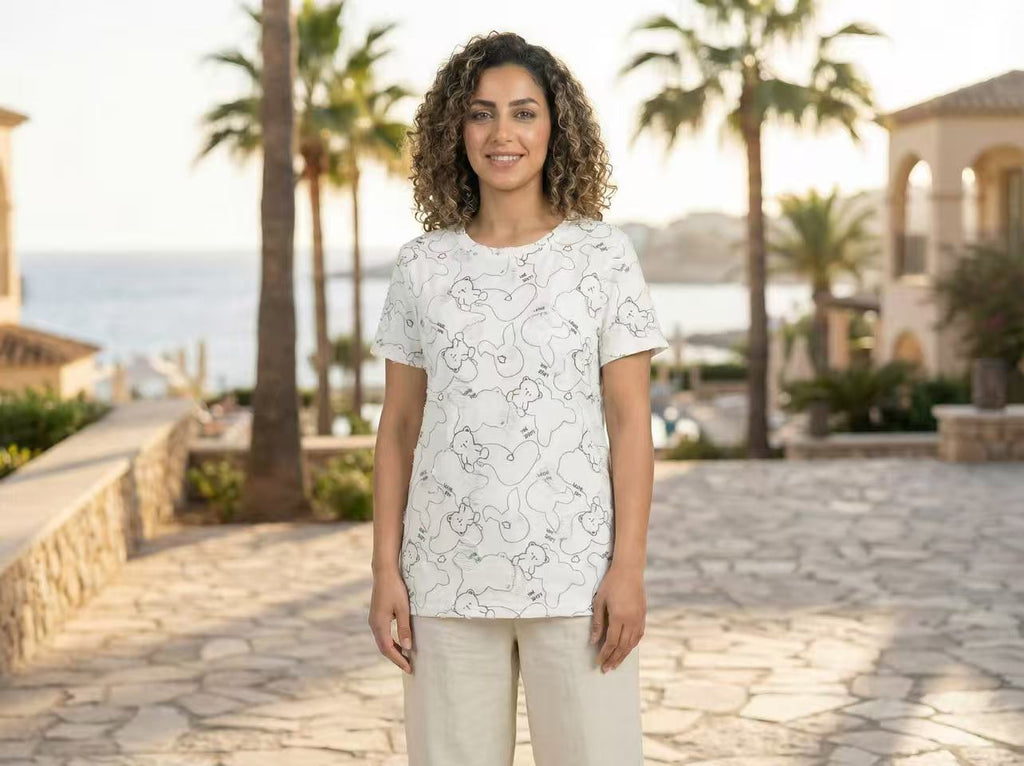 The Playful Bear & Bunny Allover Print Tee