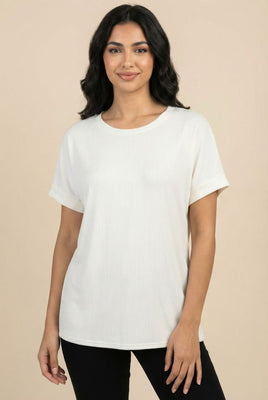The Ribbed Dolman Sleeve Relaxed Tee (Multi-Color Options)
