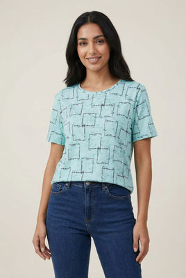 Geo-Line Print Short-Sleeve Tee (Multiple Color Options)