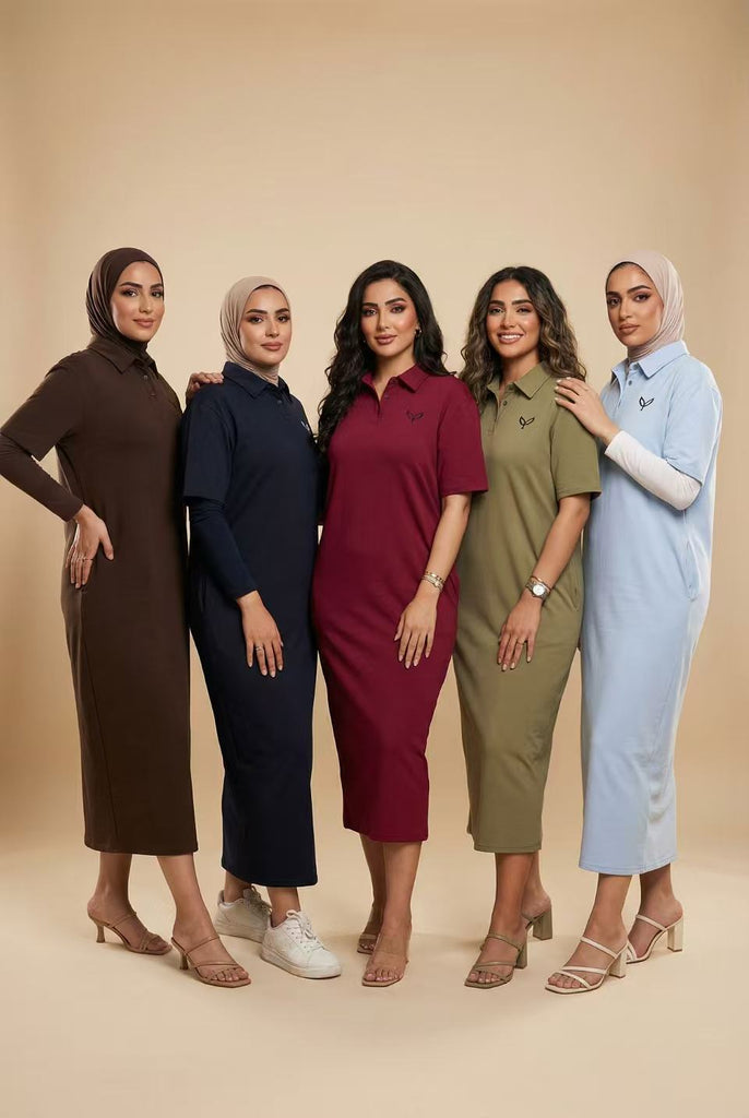 Polo Neck Midi Dress (Multiple Colors Available)