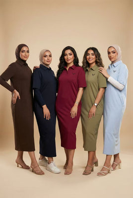Polo Neck Midi Dress (Multiple Colors Available)