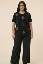 Load image into Gallery viewer, Diamond Bear Embellished Curved-Hem Tee (6 Color Options)