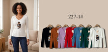 Load image into Gallery viewer, Scallop V-Neck Ribbed Knit Top (Multi-Color &amp; Multi-Pattern Options)