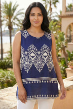 Load image into Gallery viewer, Sleeveless Border Print Tunic Top
