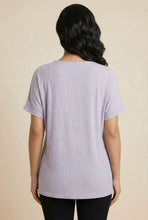 Load image into Gallery viewer, The Delicate Rhinestone Vertical Stripe Crew Neck Tee (Multi-Color Options)