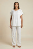 Linen-Blend Modest Loungewear Set (Multiple Color Options)