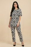 Damask-Pattern Modest Co-Ord Set (4 Color Options)