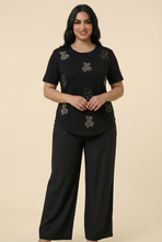 Load image into Gallery viewer, Diamond Bear Embellished Curved-Hem Tee (6 Color Options)