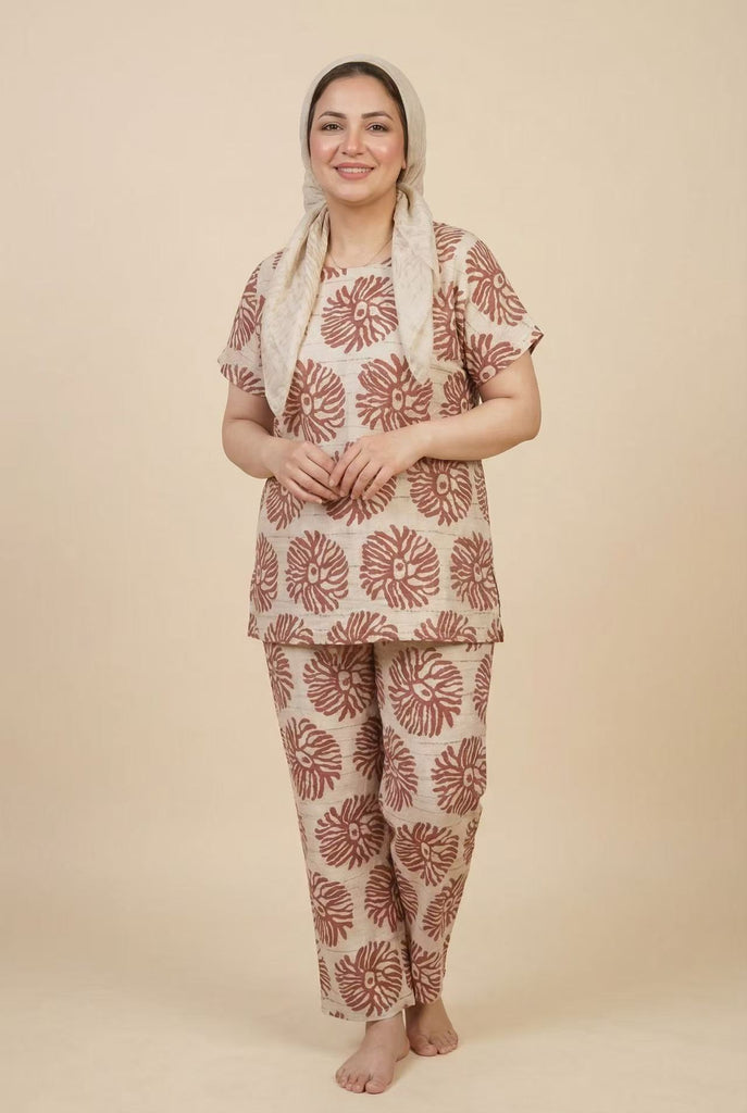 Floral Print Modest Loungewear Set (Multiple Pattern Options)