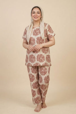 Floral Print Modest Loungewear Set (Multiple Pattern Options)