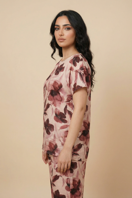 Watercolor Floral Plus-Size Loungewear Set