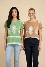 Load image into Gallery viewer, Embroidered Folk-Pattern Blouse (4 Color Options)
