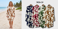 Load image into Gallery viewer, Oversized Abstract Floral Shirt Midi Dress (Multi-Color Options)