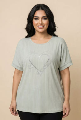 The Rhinestone Embellished Ribbed Dolman Tee (Multi-Color Options)
