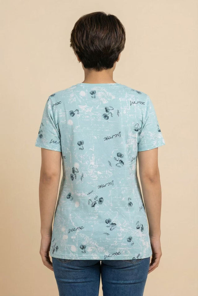 Botanical Script Print Short-Sleeve Tee (4 Color Options)