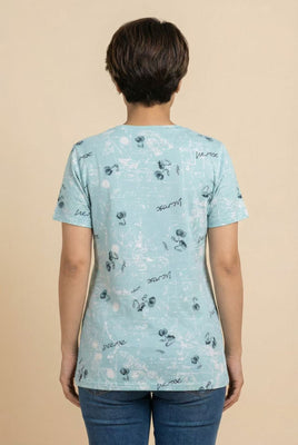Botanical Script Print Short-Sleeve Tee (4 Color Options)