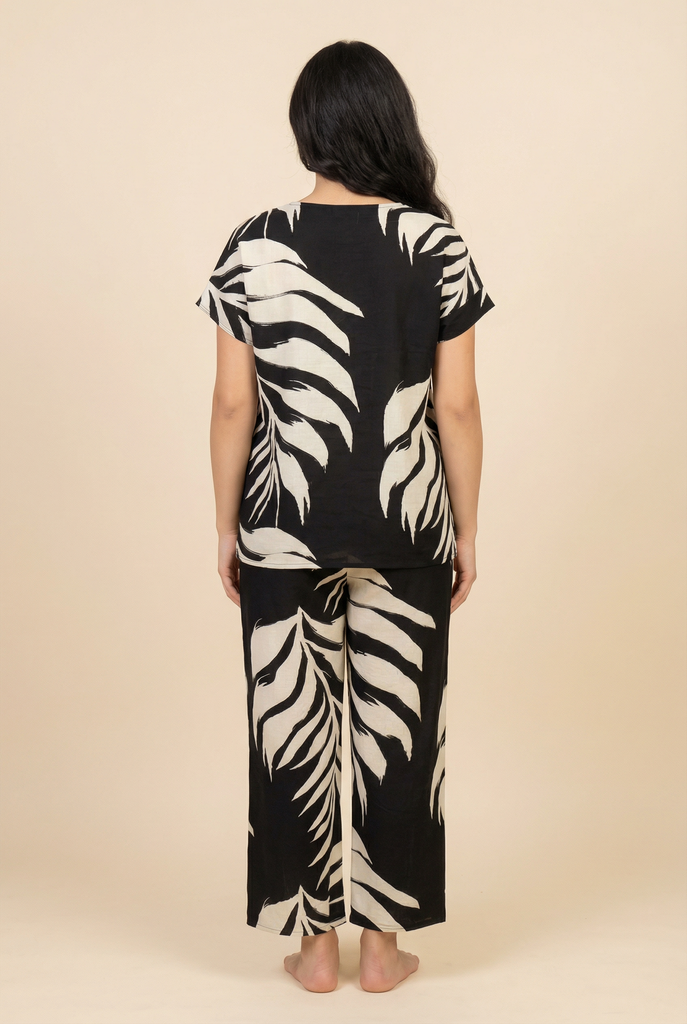 Tropical Palm Leaf Modest Loungewear Set (3 Color Options)