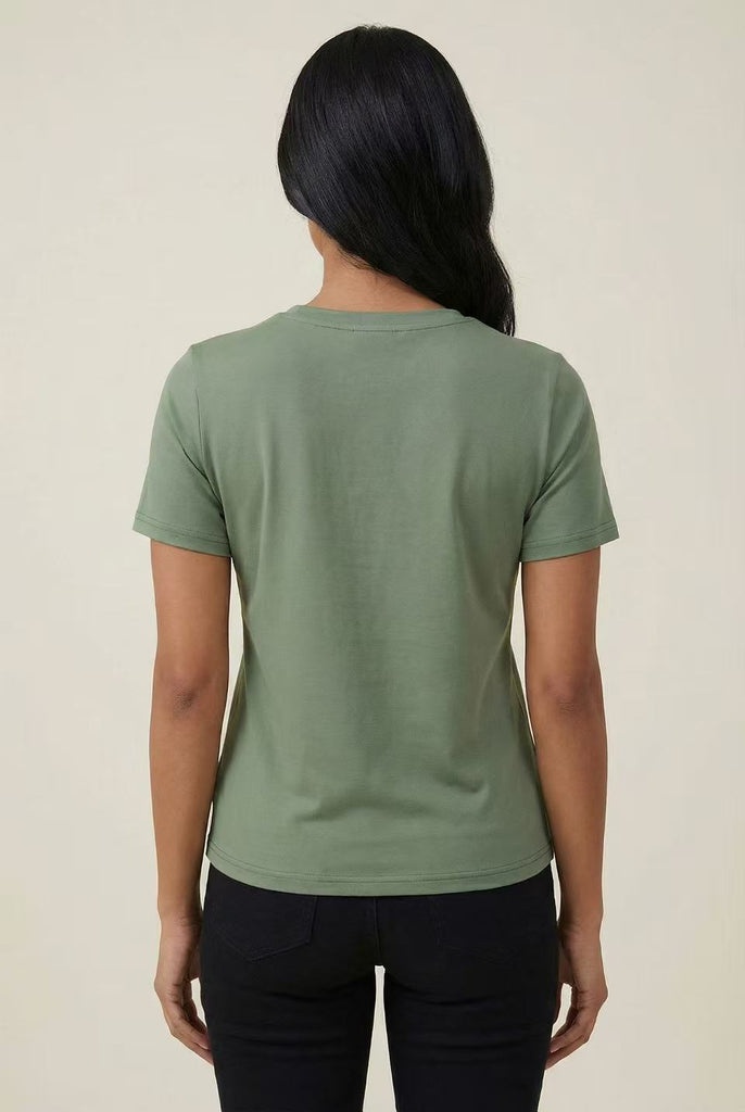 Pearl Embellished Short-Sleeve Tee (Multiple Colors Available)
