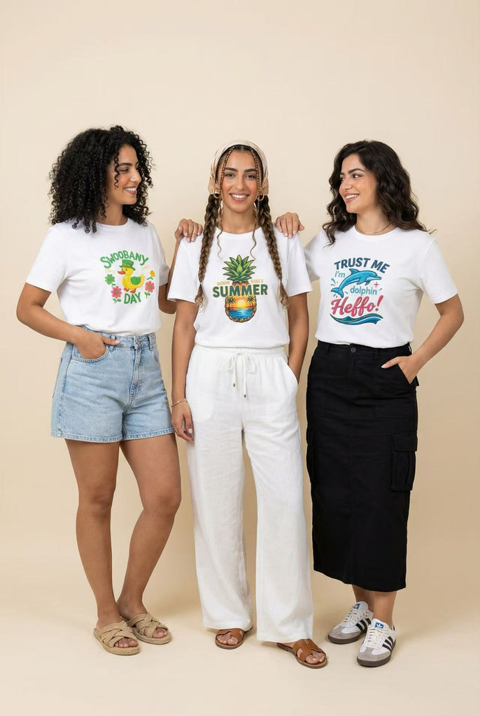 The "Good Vibes Summer" Tropical Multi-Print Graphic Tee (Multi-Pattern Options)