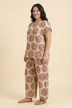 Load image into Gallery viewer, Block-Print Floral Modest Loungewear Set (4 Color Options)