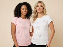 Load image into Gallery viewer, Crown &amp; Monogram Diamond-Embellished Tee (4 Color Options)