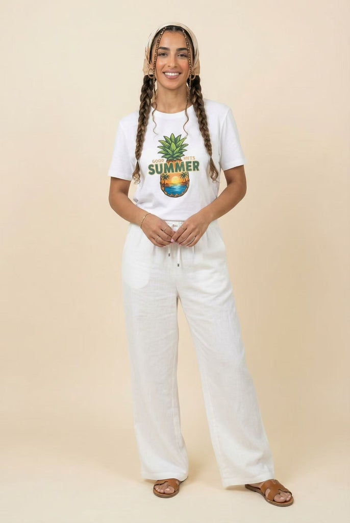 The "Good Vibes Summer" Tropical Multi-Print Graphic Tee (Multi-Pattern Options)