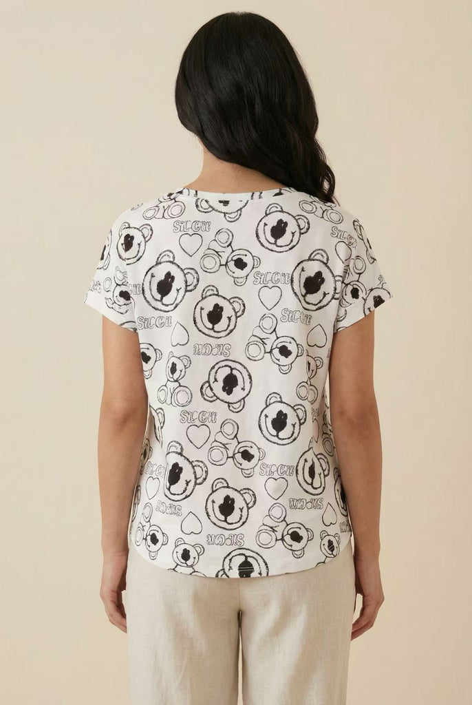 The Playful Sketch Teddy Bear All-Over Print Tee
