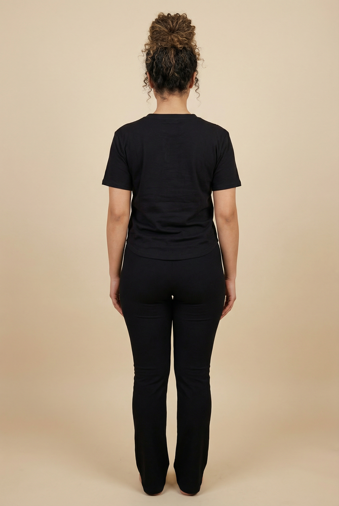 Diamond Bow & "Love" Embellished Curved-Hem Tee (6 Color Options)