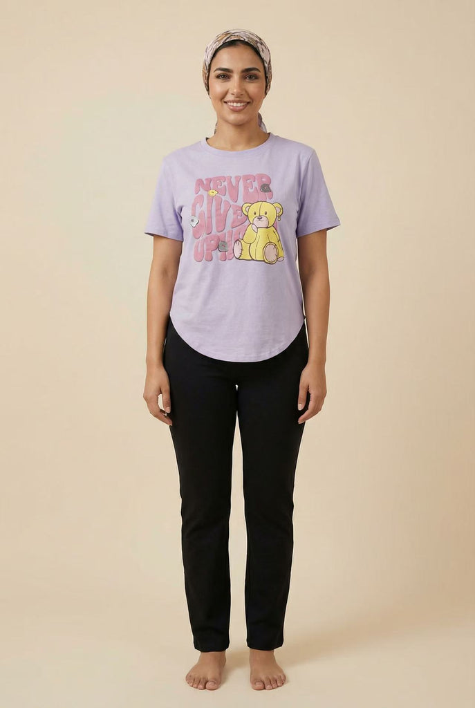 Curved Hem Cartoon Print Short-Sleeve Tee (Multiple Styles Available)