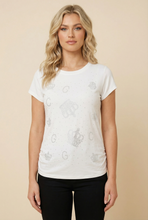 Load image into Gallery viewer, Crown &amp; Monogram Diamond-Embellished Tee (4 Color Options)