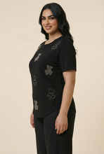 Load image into Gallery viewer, Diamond Bear Embellished Curved-Hem Tee (6 Color Options)