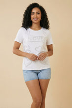 Load image into Gallery viewer, The Sparkling "LOVE" &amp; Heart Multi-Pattern Studded Graphic Tee (Multi-Pattern Options)