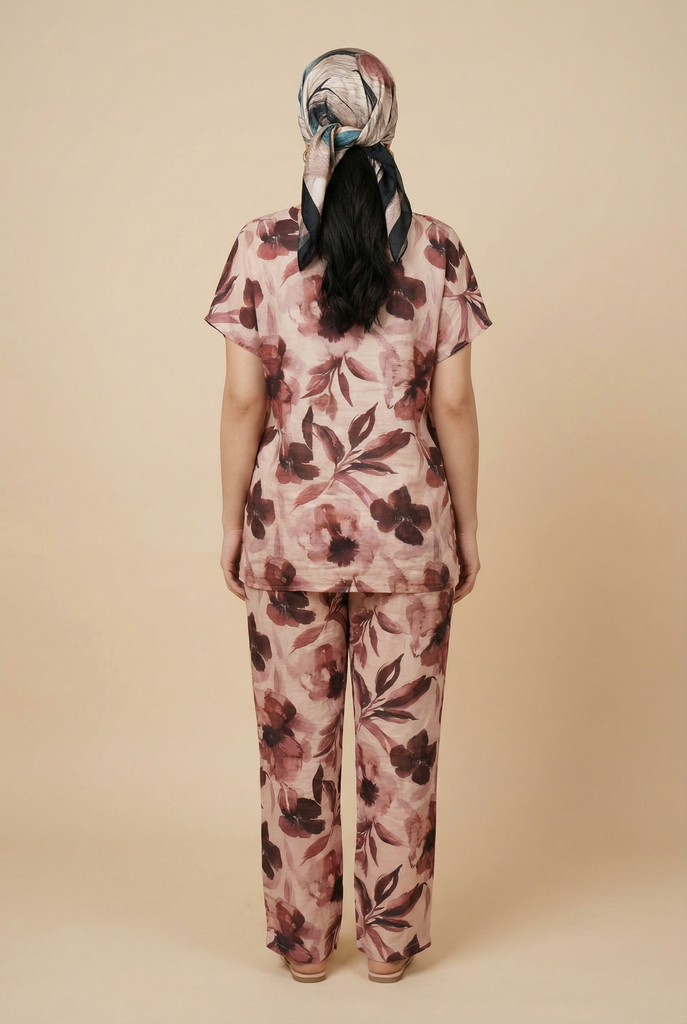 Watercolor Floral Plus-Size Loungewear Set