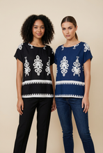 Load image into Gallery viewer, Embroidered Folk-Pattern Blouse (4 Color Options)