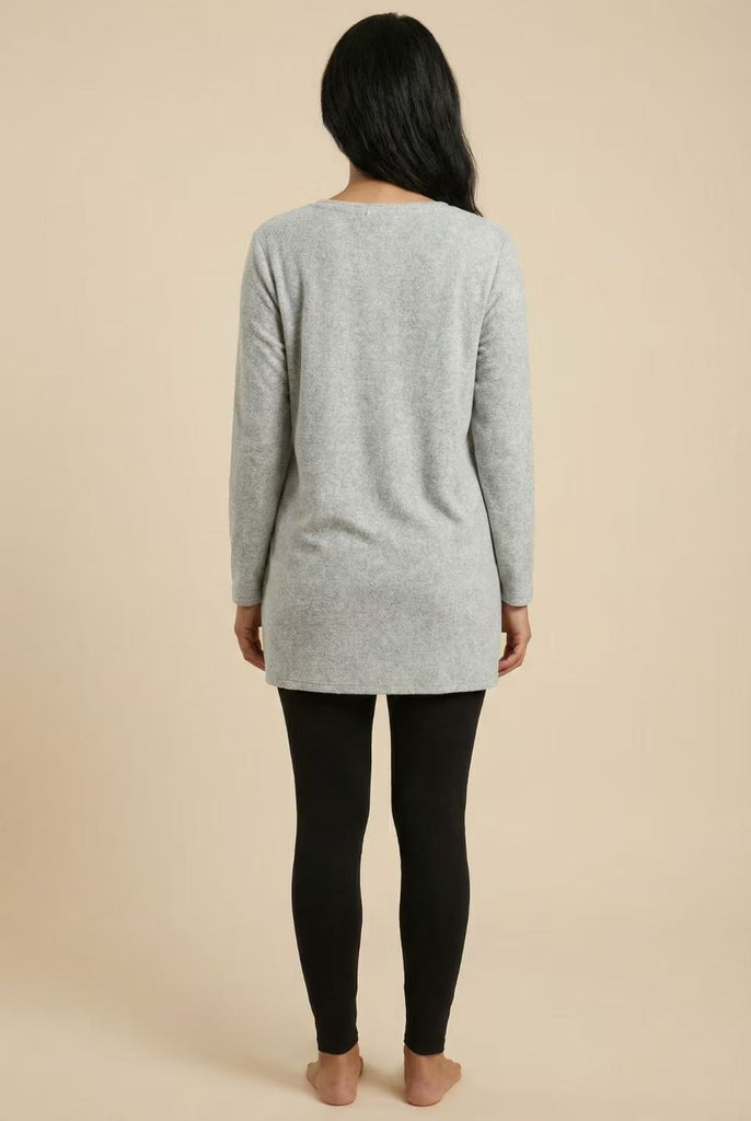 The Textured Pink Bow Longline Tunic (Multi-Color Options)
