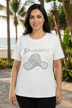 Load image into Gallery viewer, Rhinestone Embellished Textured Short-Sleeve Tee