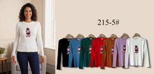 Load image into Gallery viewer, Crew Neck Ribbed Knit Top with Embroidered Motif (Multi-Color &amp; Multi-Pattern Options)