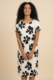 Bold Floral-Print Loose-Fit Midi Dress (2 Color Options)