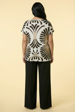 Load image into Gallery viewer, Art Deco Fan-Print Linen Blouse (4 Color Options)