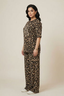 Leopard Print Modest Loungewear Set (Multiple Pattern Options)