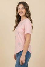 Load image into Gallery viewer, Diamond Half-Heart Embellished Curved-Hem Tee (6 Color Options)