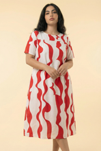 Load image into Gallery viewer, Wavy Stripe-Pattern Loose-Fit Midi Dress (5 Color Options)