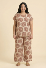 Load image into Gallery viewer, Block-Print Floral Modest Loungewear Set (4 Color Options)