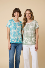 Load image into Gallery viewer, Marina Scallop Print Blouse (4 Color Options)