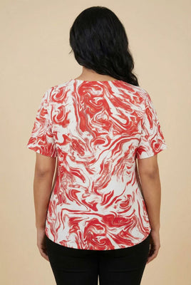 Marble Swirl Print Short-Sleeve Tee