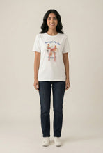 Load image into Gallery viewer, Whimsical Character Print &amp; Bow-Appliqué Short-Sleeve Tee (Multiple Color Options)